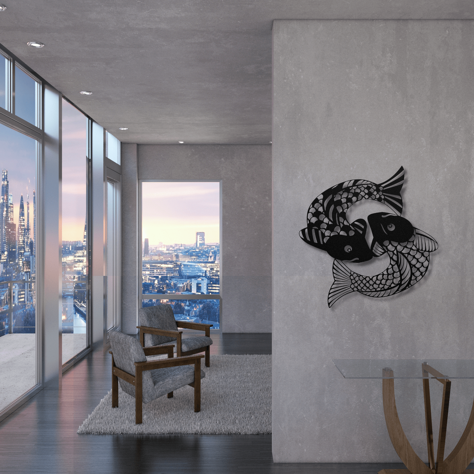 Koi Fish Metal Wall Art