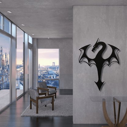 Mystical Arrow Tail Dragon Metal Wall Art