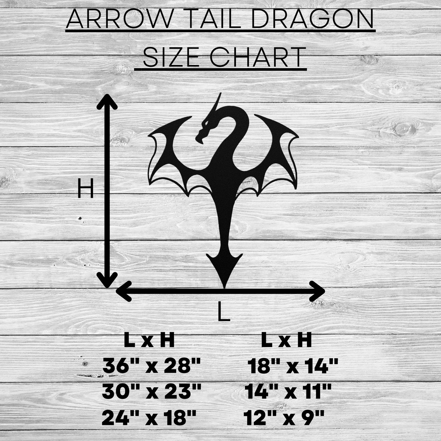 Mystical Arrow Tail Dragon Metal Wall Art