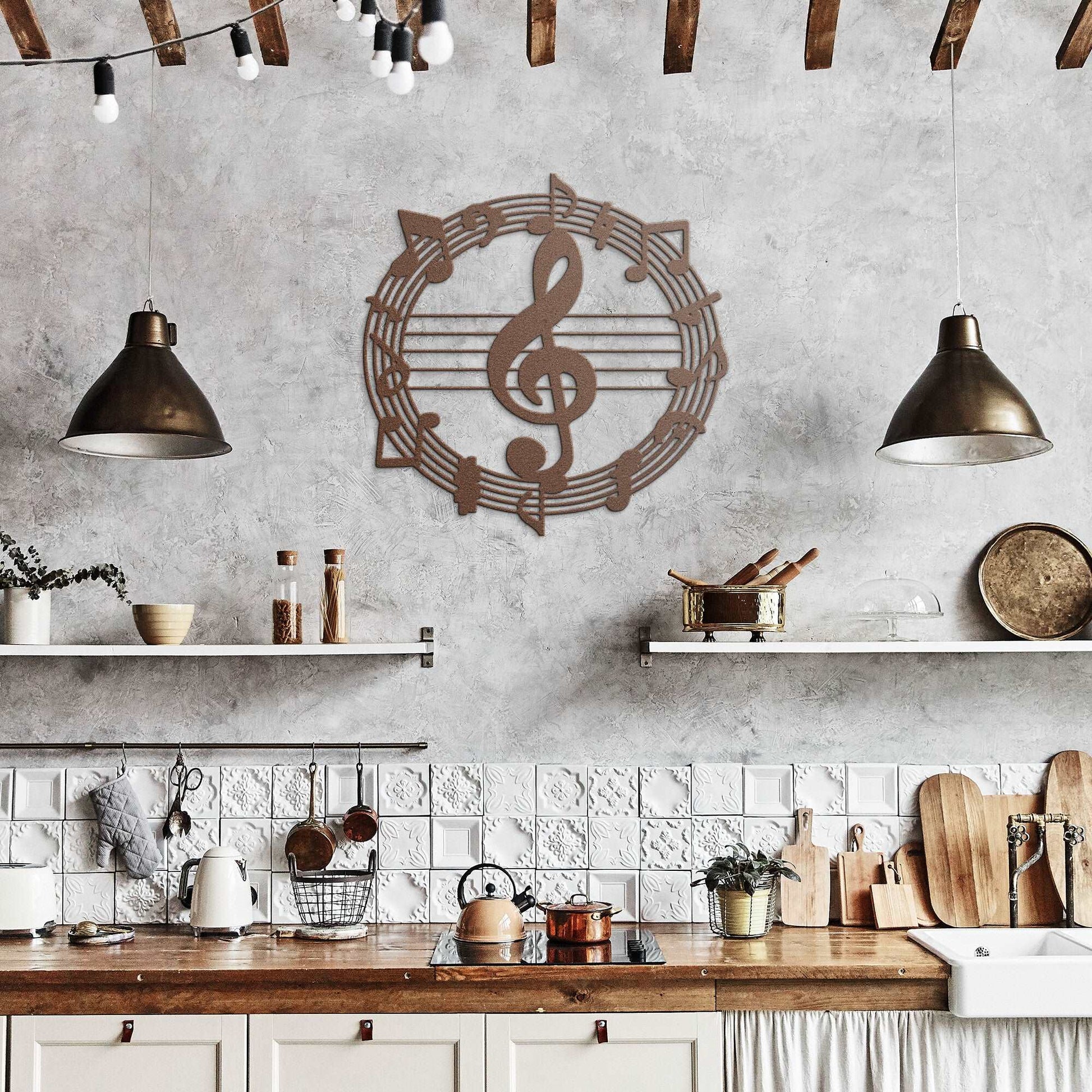 Musical Wreath Metal Wall Art