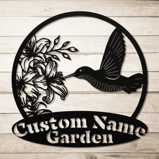 Customized Hummingbird Garden Sign