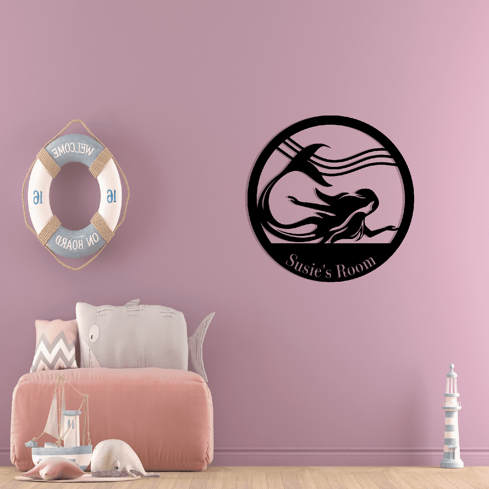 Personalized Mermaid Metal Wall Art