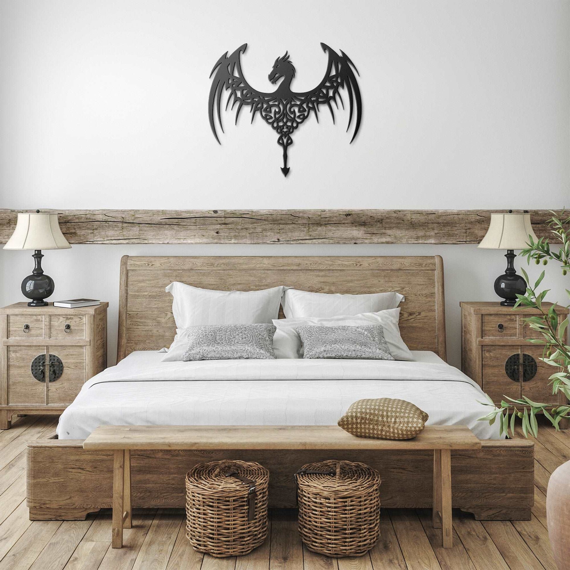 Dragon Wings Spread Metal Wall Art