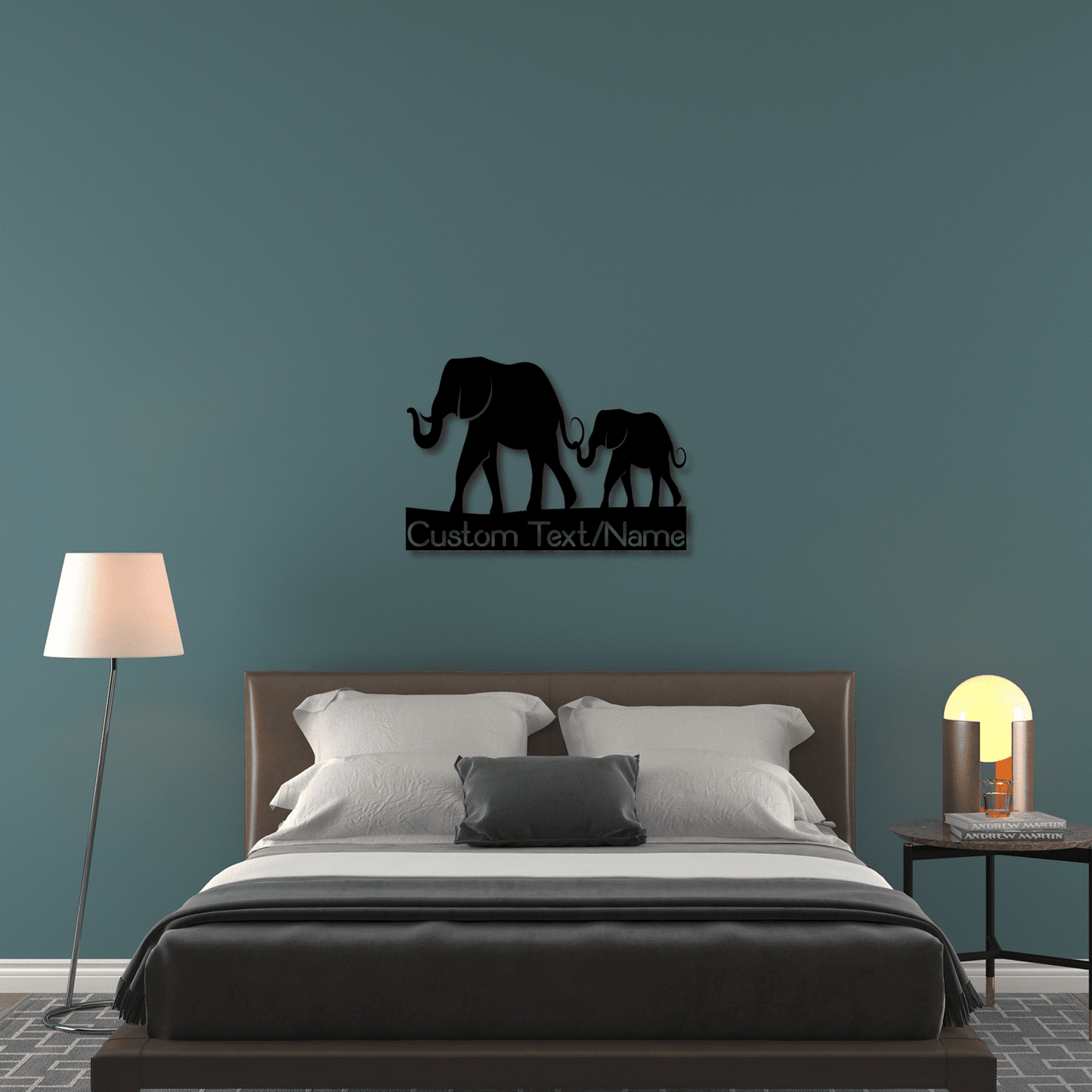 Elephant and Baby Metal Wall Art