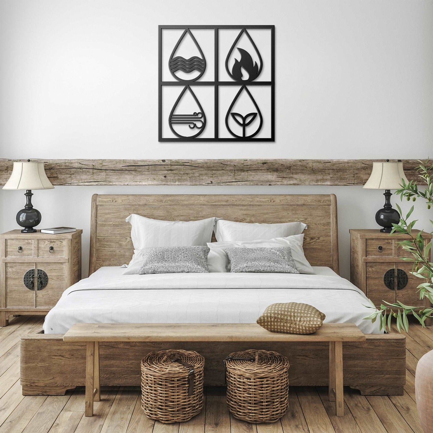 Four Earth Elements Metal Wall Art