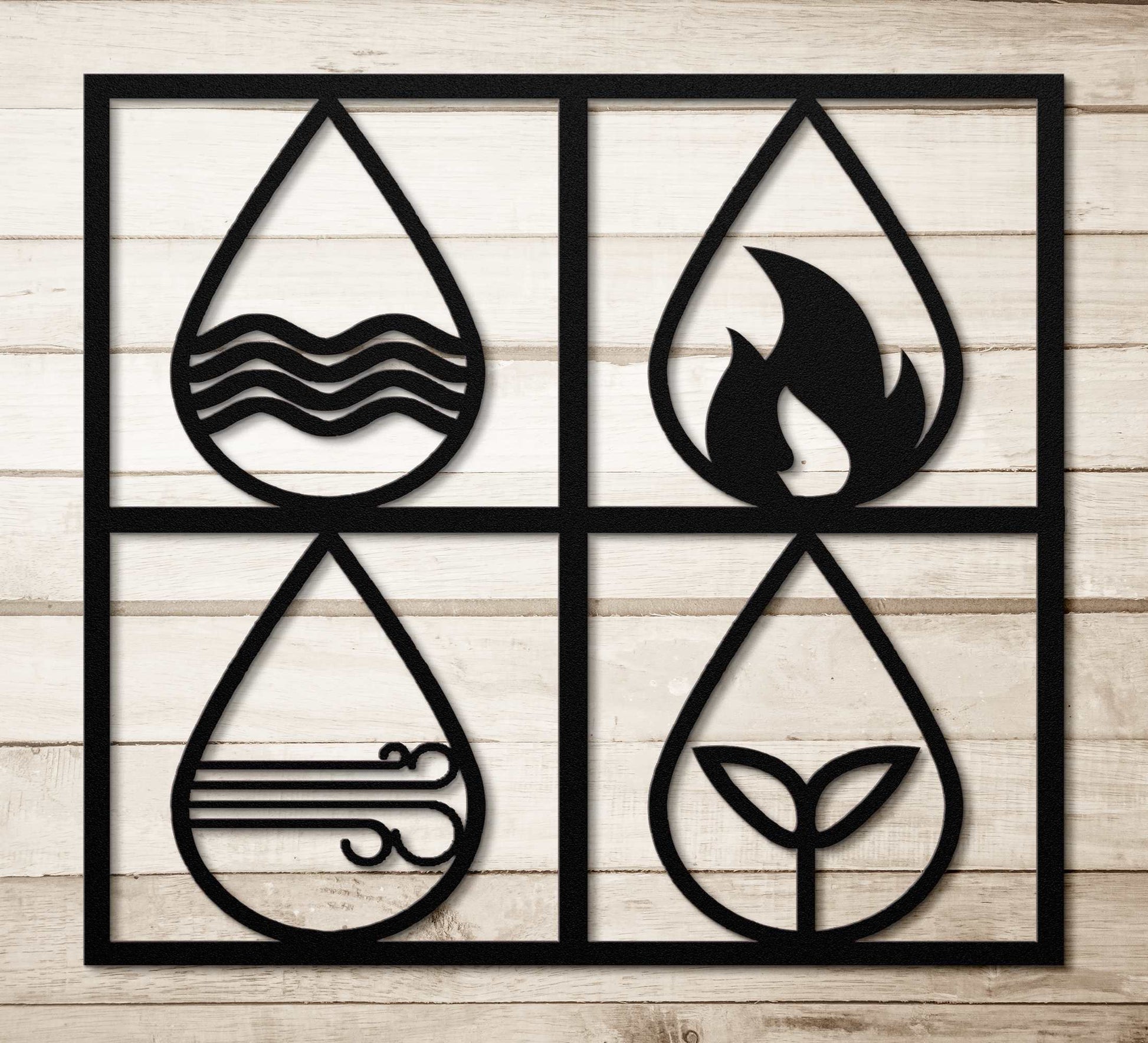 Four Earth Elements Metal Wall Art