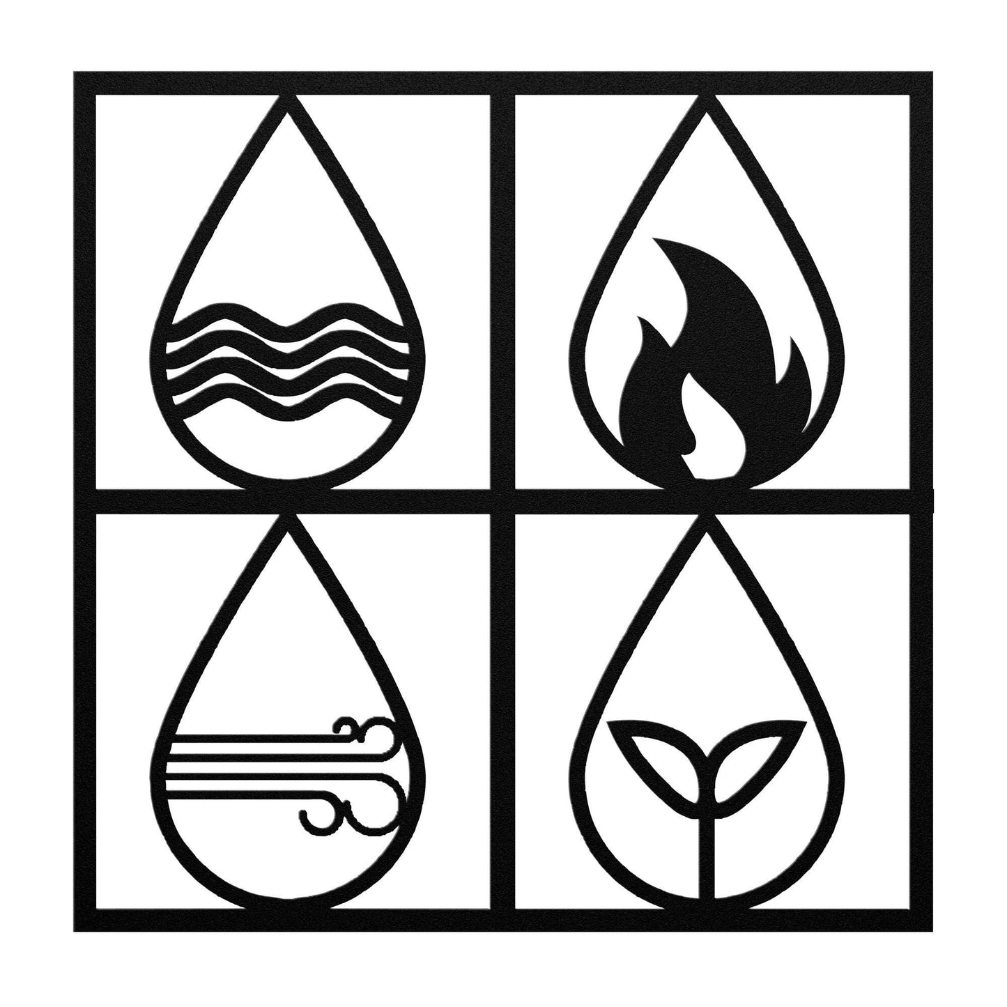 Four Earth Elements Metal Wall Art