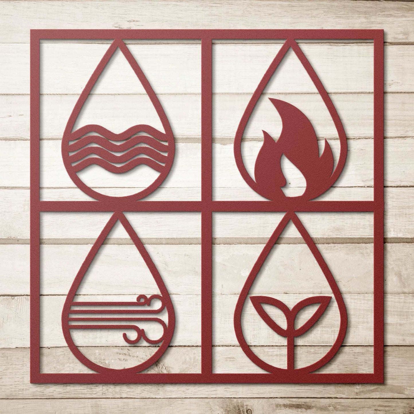 Four Earth Elements Metal Wall Art