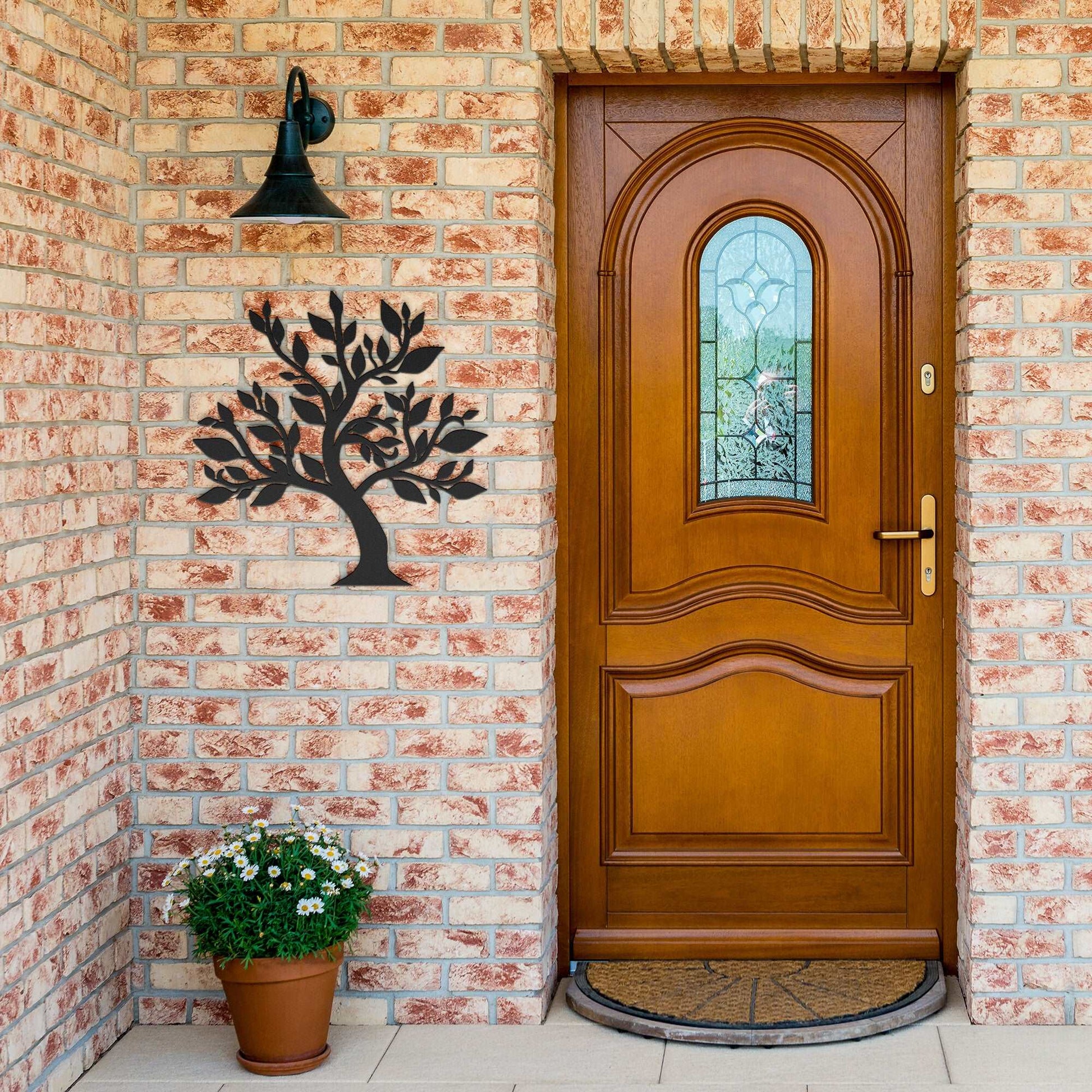 Metal Tree With Leaves Wall Art