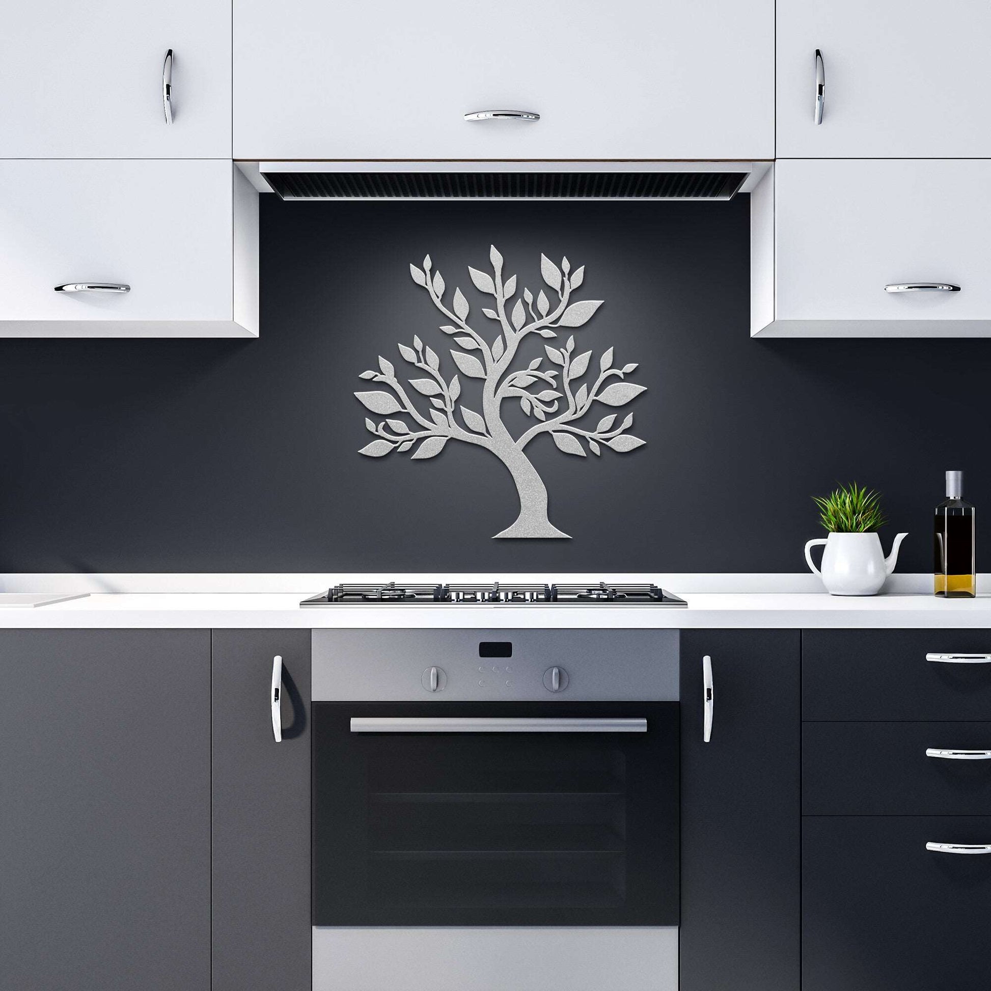 Metal Tree With Leaves Wall Art