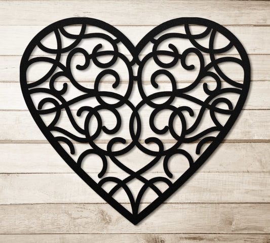 Metal Wall Heart With Swirl Pattern