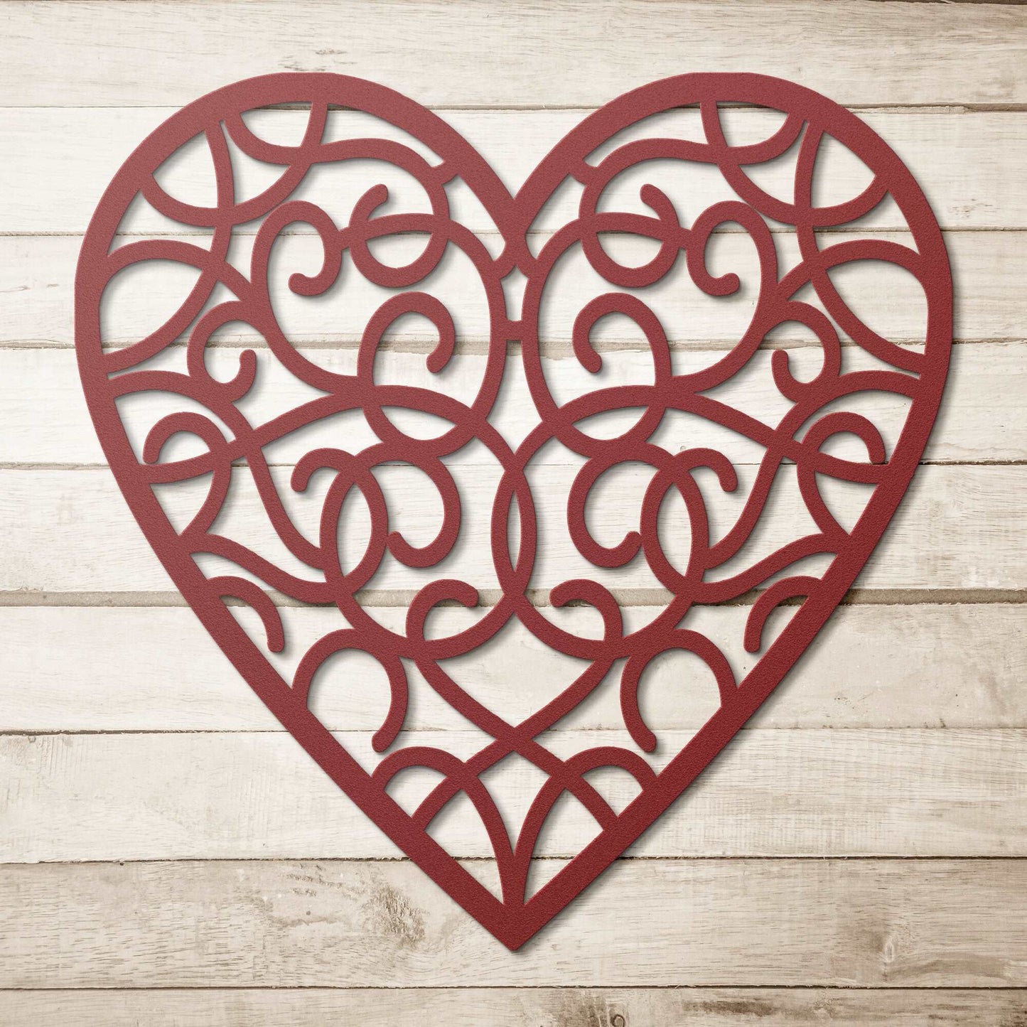 Metal Wall Heart With Swirl Pattern