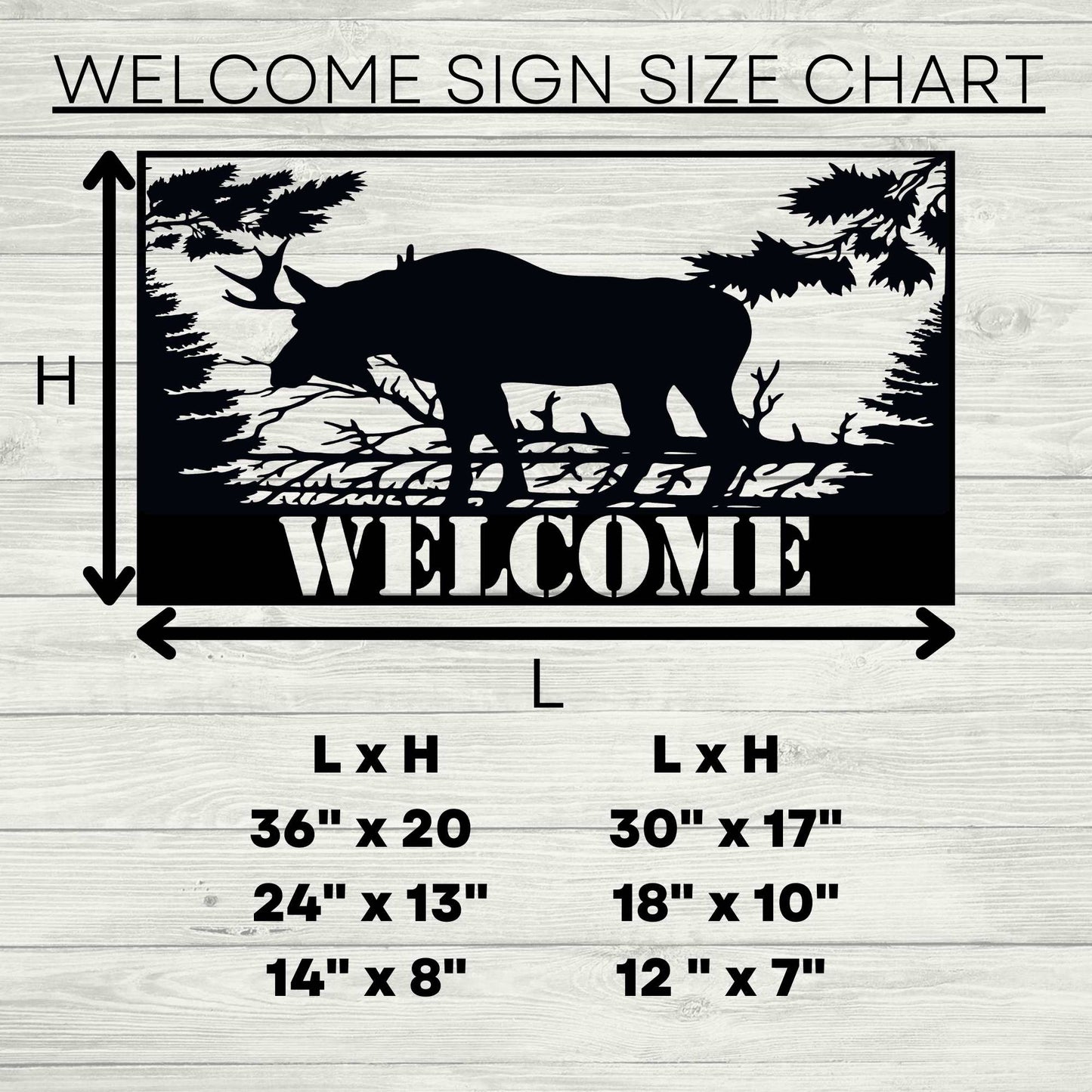 Moose Wilderness Front Door Metal Welcome Sign