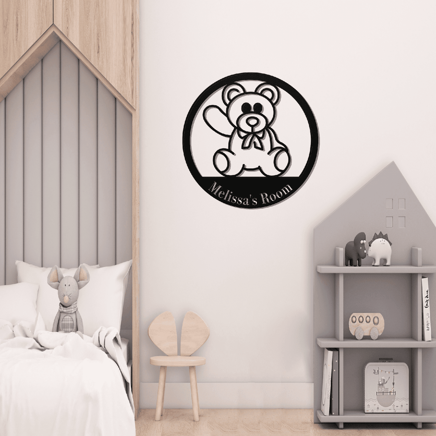 Personalized Teddy Monogram Wall Art