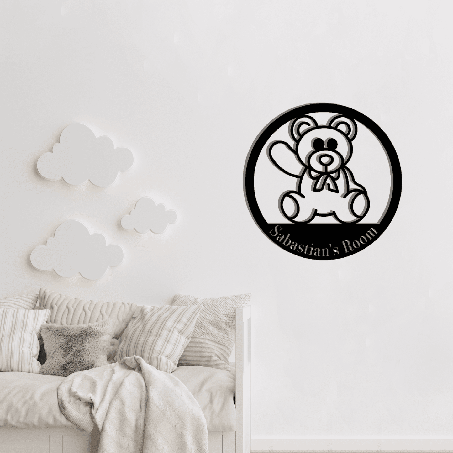 Personalized Teddy Monogram Wall Art