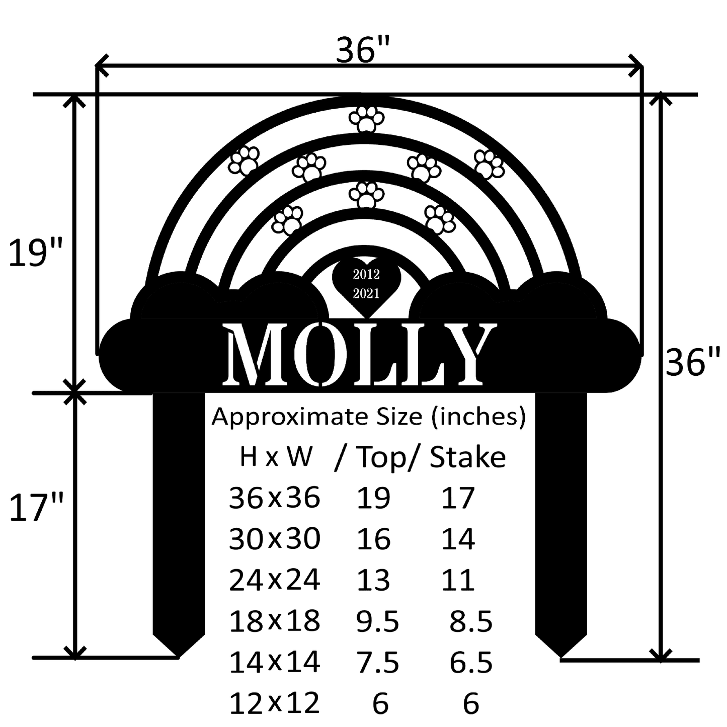 Personalized Rainbow Bridge Pet Memorial Sign