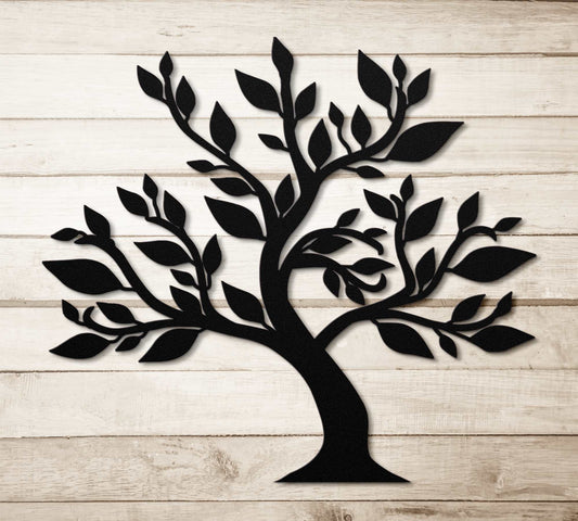 Metal Tree With Leaves Wall Art
