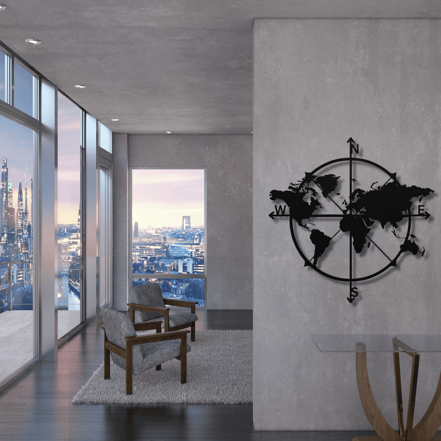 World Map Metal Wall Art