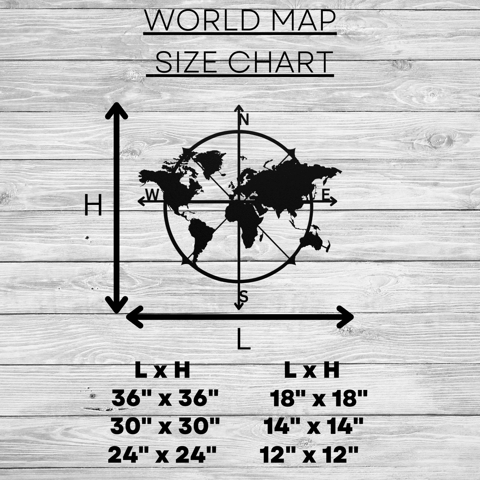 World Map Metal Wall Art