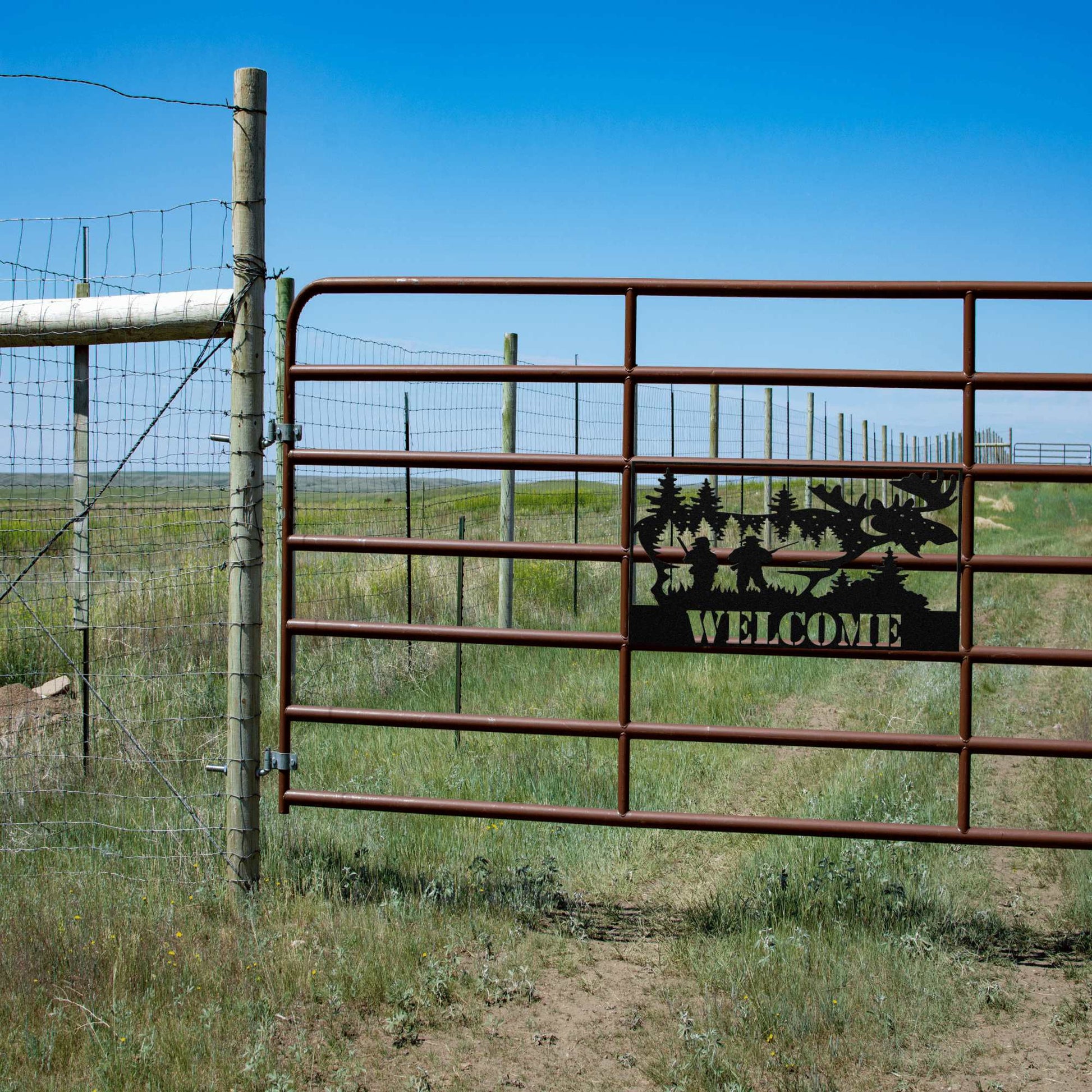 Moose Metal Welcome Sign