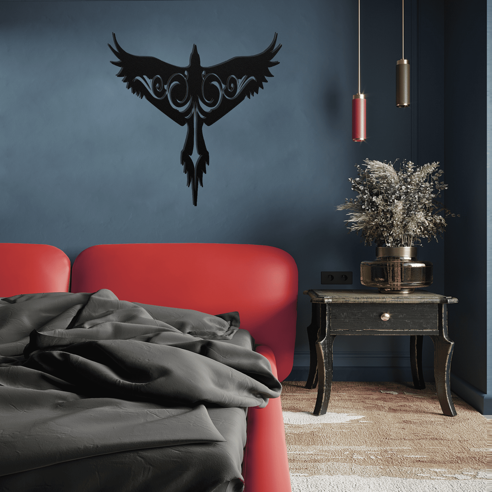 Raven Wings Spread Metal Wall Art